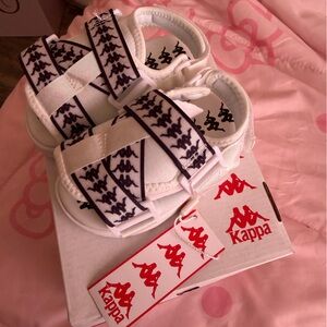 Kappa Kids White and Black Strap Sandals